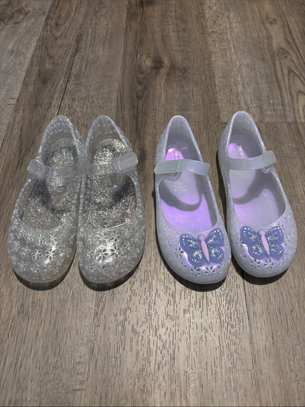 Old Navy Girls' Glitter Jelly Mary Janes with Butterfly Accent